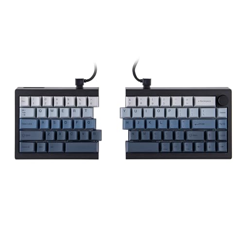 EPOMAKER Split65 QMK/VIA Programmierbare Gaming-Tastatur Kabellos, Ergonomische Mechanische Tastatur mit 2.4Ghz/Bluetooth/Type-C, im Split-Layout mit RGB-Backlight (Schwarz, Wisteria Linear) von EPOMAKER