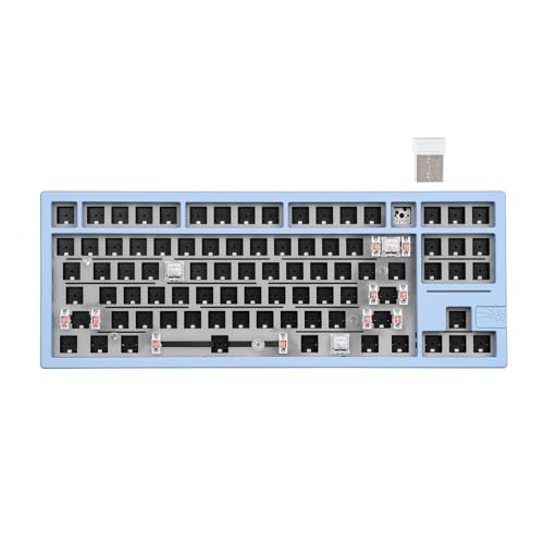 EPOMAKER x Feker Galaxy80 Gaming Mechanische Tastatur KIT Gasket, aus Aluminiumlegierung Barebone Kit, mit Hot-Swap-fähig, NKRO, fur Win/Mac/Gamer (Blue, Wireless KIT) von EPOMAKER