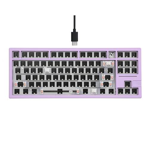 EPOMAKER x Feker Galaxy80 Gaming Mechanische Tastatur KIT Gasket, aus Aluminiumlegierung Barebone Kit, mit Hot-Swap-fähig, NKRO, fur Win/Mac/Gamer (Purple, Galaxy80 Kit) von EPOMAKER