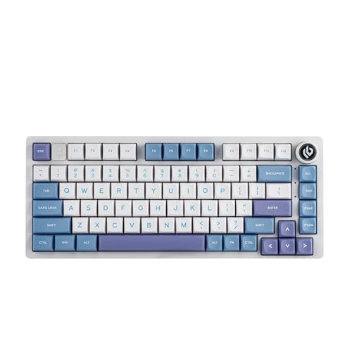 EPOMAKER x LEOBOG Hi75 Mechanische Tastaturen aus Aluminiumlegierung, Gasket Gaming-Tastatur mit Kabel, programmierbare, Hot-Swap, NKRO für Win/Mac (White Purple, Juggle V2 Switch) von EPOMAKER