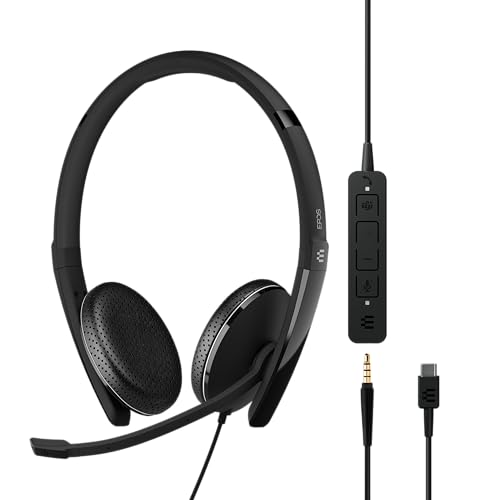 EPOS Adapt 165T USB-C II - Professionelles UC-Optimiertes Headset mit Microsoft Teams Zertifizierung und Fortschrittlichem Akustik-Design von EPOS