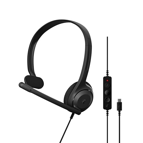 EPOS C1 Mono Professionelles Headset mit USB-C-Anschluss, Einseitiges Tragen für Optimale Kommunikation, Rauschunterdrückendes Mikro - Leichter, Kompatibilität, Chrome-Zertifizierung von EPOS