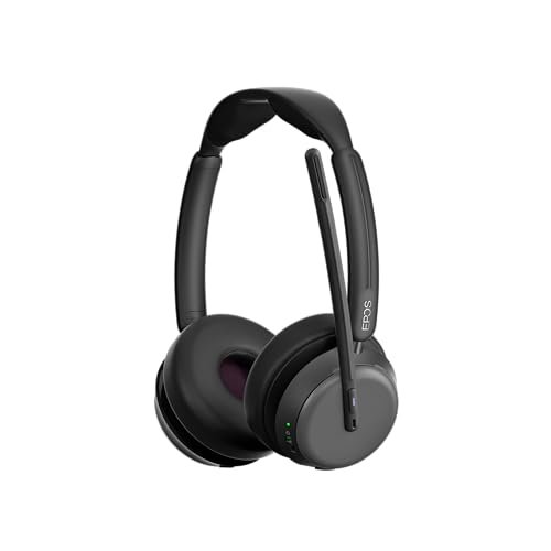 EPOS IMPACT 1060T Professionelles Büro Kabelloses Headset mit Mikrofon für PC - Beidseitig, Verbesserte EPOS AI, Super Wideband, BrainAdapt Komfort, Microsoft Teams zertifiziert, Ideal für lange Anruf von EPOS