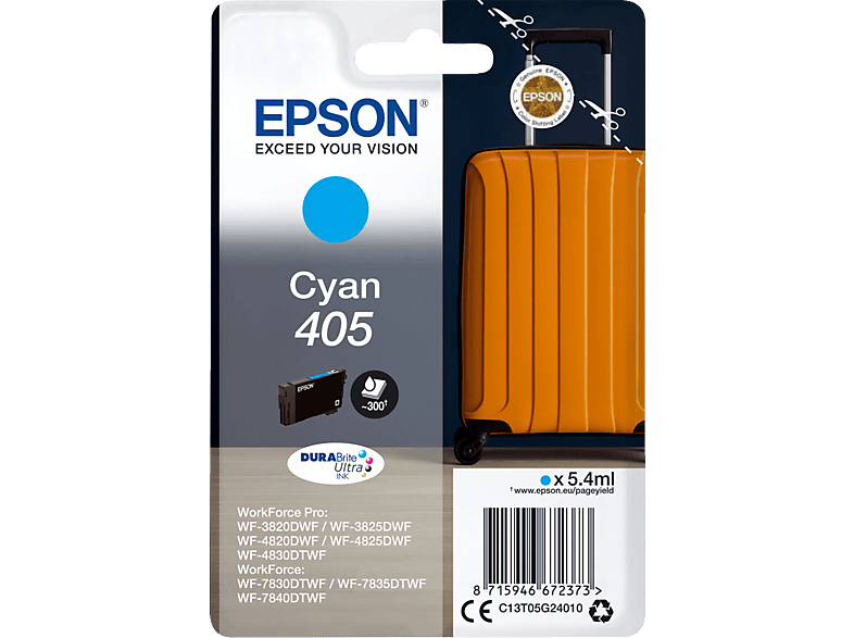 EPSON 405 Original Tintenpatrone Cyan (C13T05G24010) von EPSON