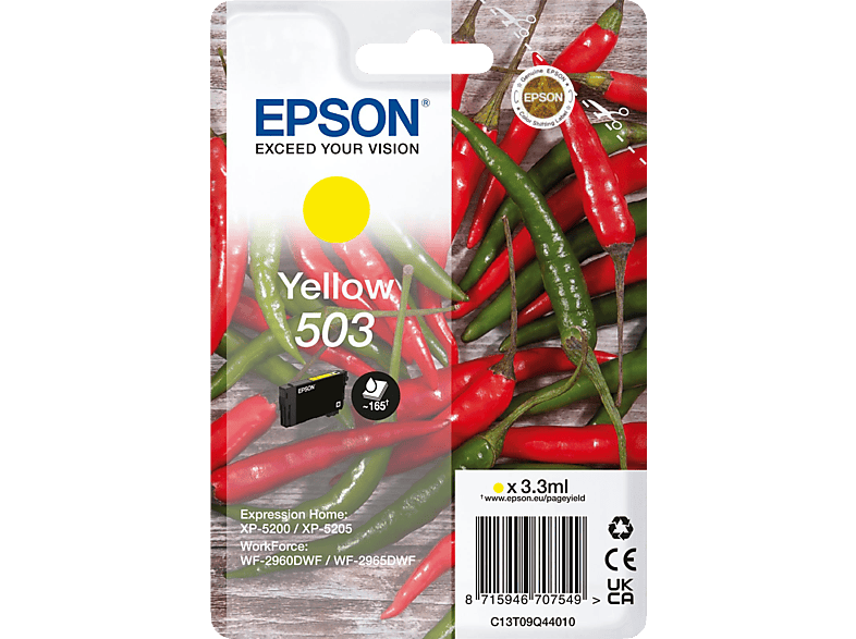 EPSON 503 Singlepack Tintenpatrone Gelb (C13T09Q44010) von EPSON