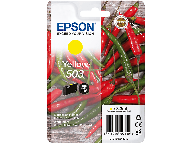 EPSON 503 Singlepack Tintenpatrone Gelb (C13T09Q44010) von EPSON