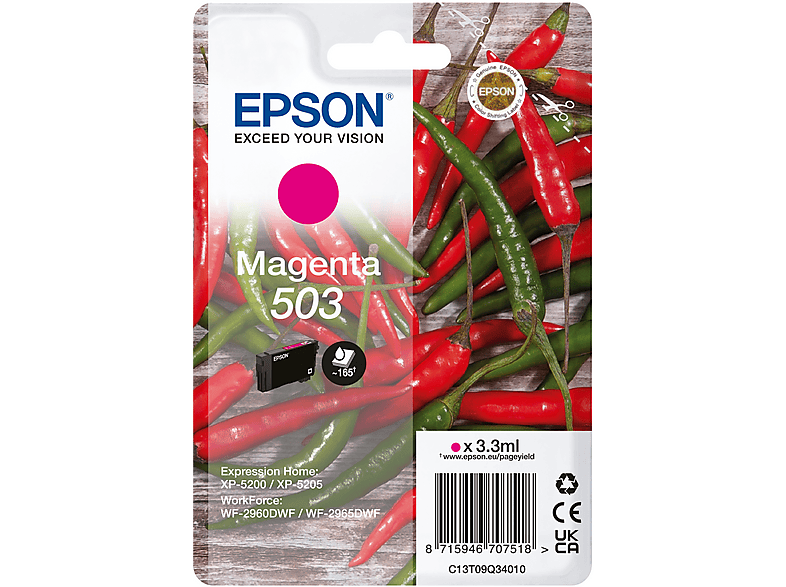 EPSON Chili, 503 Tintenpatrone Magenta (C13T09Q34010) von EPSON