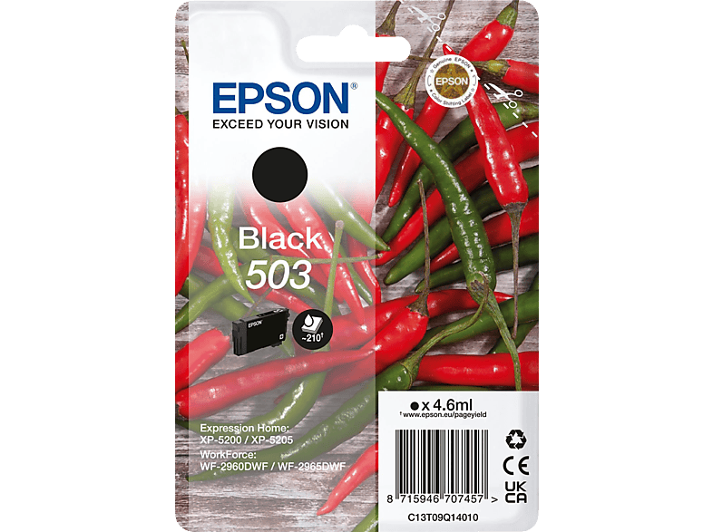 EPSON 503 Singlepack Tintenpatrone Schwarz (C13T09Q14010) von EPSON