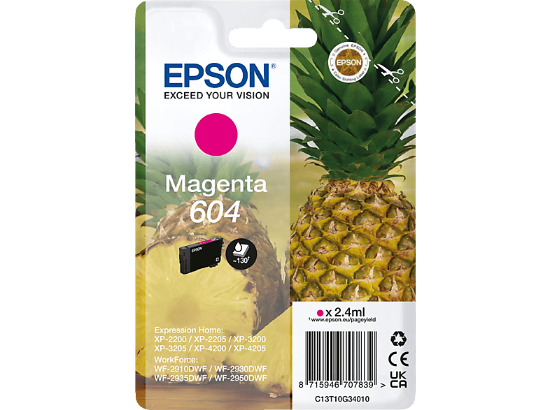 EPSON 604 Singlepack Tintenpatrone Magenta (C13T10G34010) von EPSON