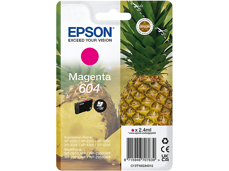 EPSON Ananas, 604 Tintenpatrone Magenta (C13T10G34010) von EPSON