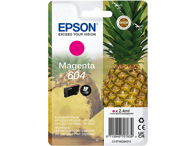 EPSON 604 Singlepack Tintenpatrone Magenta (C13T10G34010) von EPSON