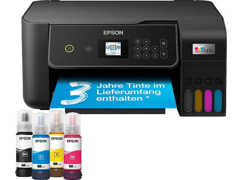 EPSON EcoTank ET-2875 - nachfüllbarer 3-in-1 Tintentankdrucker inkl. Tinte, WiFi, Apple AirPrint, Epson SmartPanel App Multifunktionsdrucker von EPSON