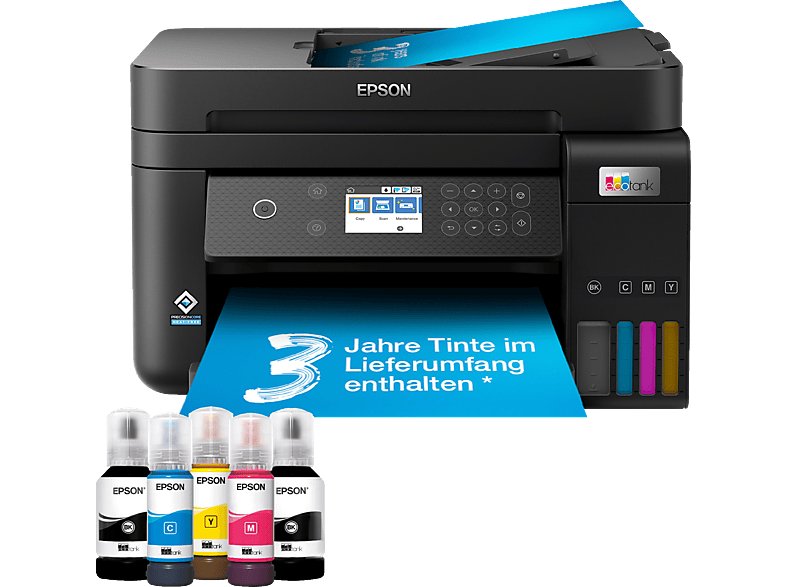 EPSON EcoTank ET-3850 Tintenstrahl Multifunktionsdrucker WLAN Netzwerkfähig von EPSON