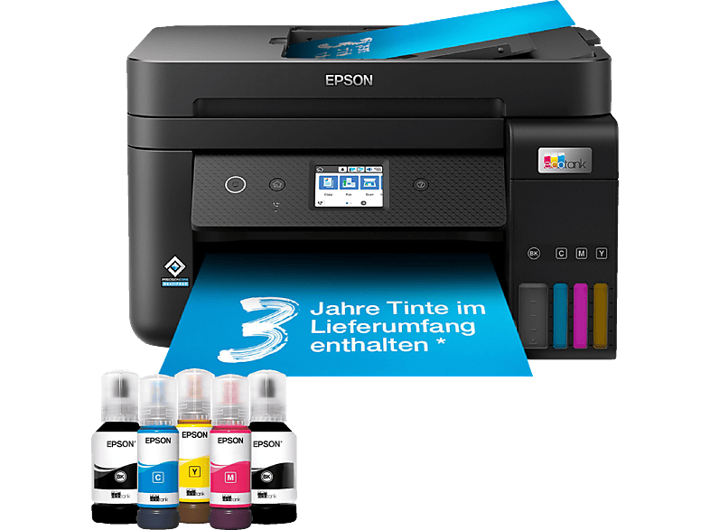 EPSON EcoTank ET-4850 - nachfüllbarer 4-in-1 Tintentankdrucker inkl. Tinte, ADF, Duplex, WiFi, Apple AirPrint Multifunktionsdrucker von EPSON