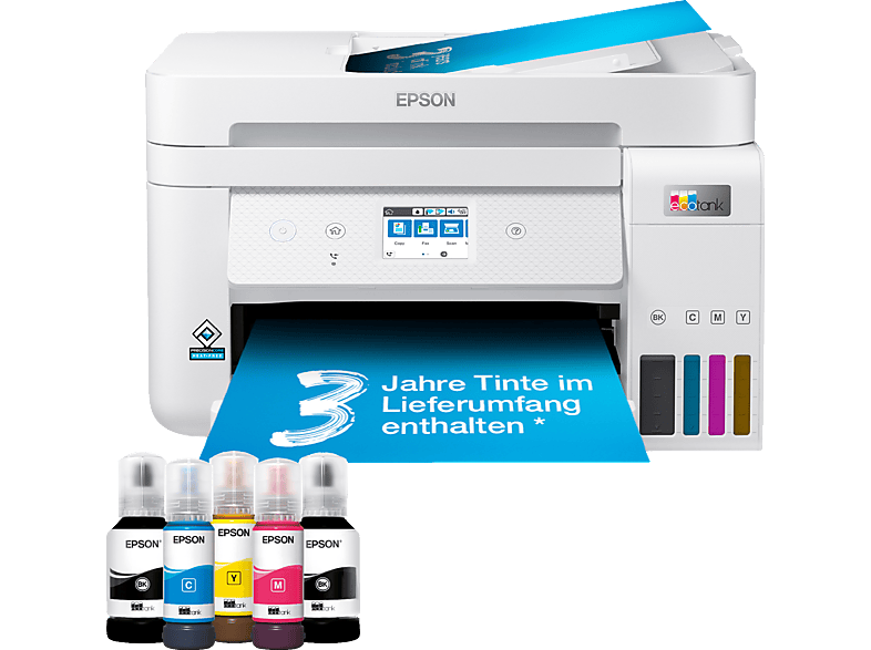 EPSON EcoTank ET-4856 - nachfüllbarer 4-in-1 Tintentankdrucker inkl. Tinte, ADF, Duplex, WiFi, Apple AirPrint Multifunktionsdrucker EPSON EcoTank ET-4856 - nachfüllbarer 4-in-1 Tintentankdrucker inkl. Tinte, ADF, Duplex, WiFi, Apple AirPrint Multifunktionsdrucker von EPSON