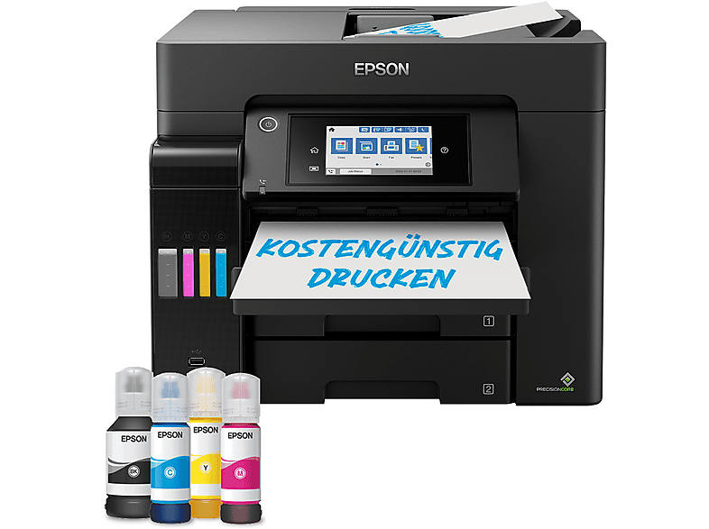 EPSON EcoTank ET-5855 - nachfüllbarer 4-in-1 Tintentankdrucker inkl. Tinte, ADF, Duplex, Fax, Touchscreen, netzwerkfähig ink-jet Multifunktionsdrucker WLAN von EPSON