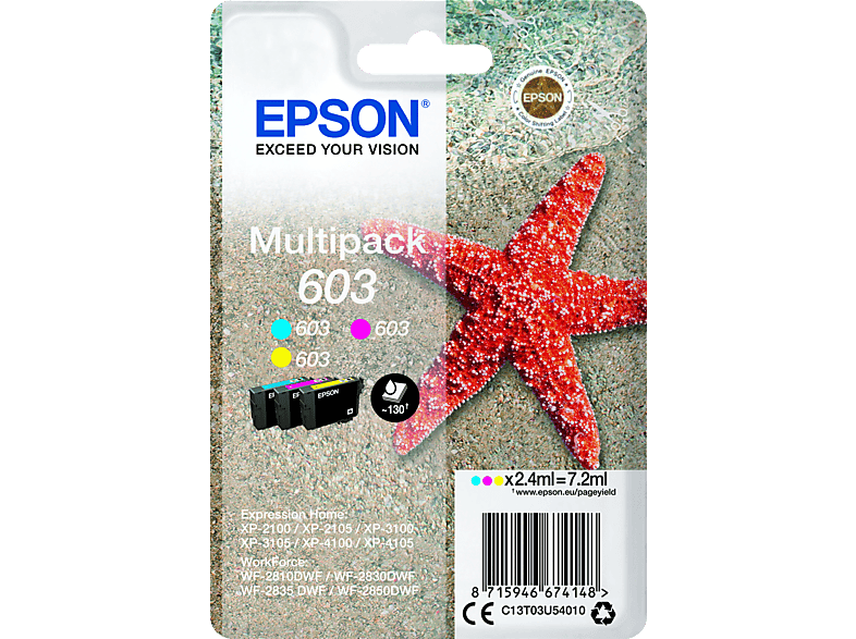 EPSON Original Cyan, Magenta, Gelb (C13T03U54010) von EPSON