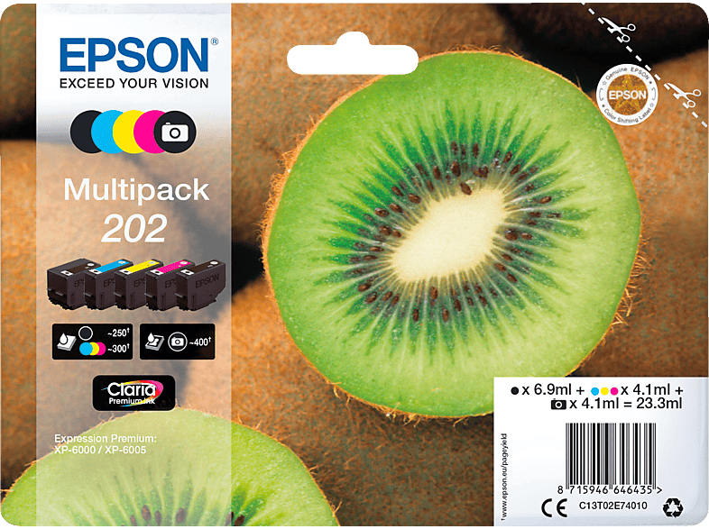 EPSON Original Multipack 5-farbig Tintenpatrone Mehrfarbig (C13T02E74010) von EPSON