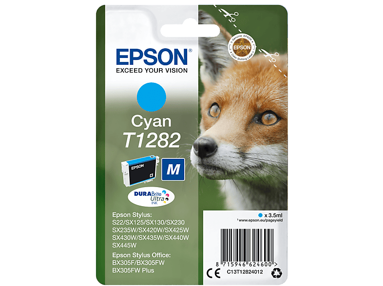 EPSON Original Tintenpatrone Cyan (C13T12824012) von EPSON