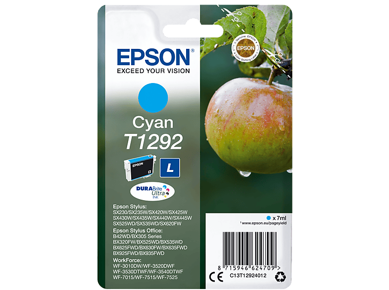 EPSON Original Tintenpatrone Cyan (C13T12924012) von EPSON