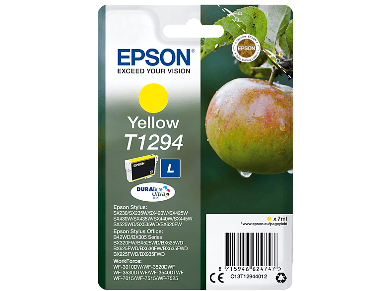 EPSON Original Tintenpatrone Gelb (C13T12944012) von EPSON