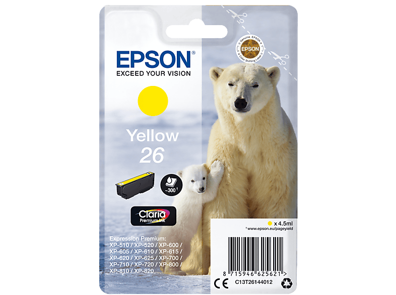 EPSON Original Tintenpatrone Gelb (C13T26144012) von EPSON