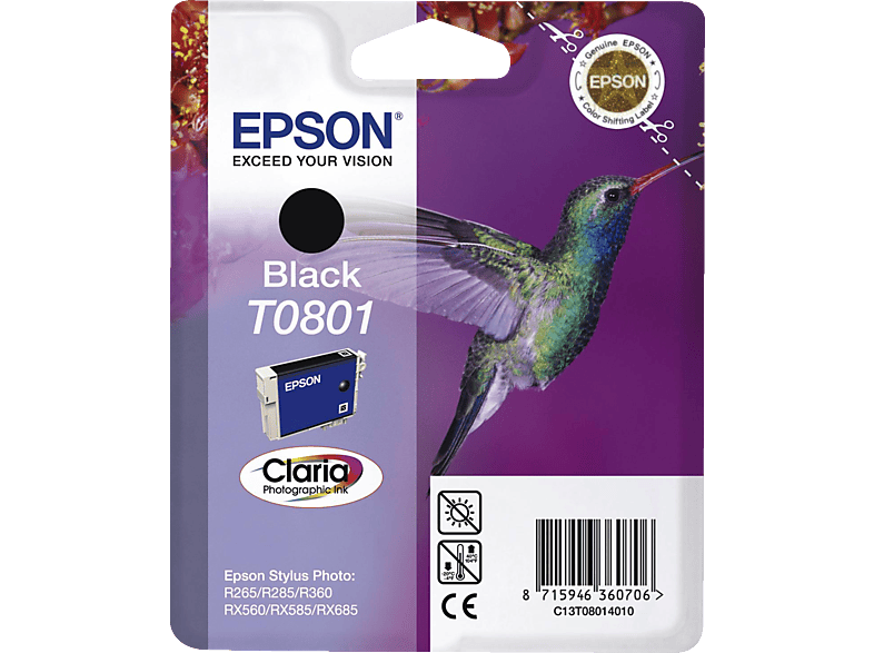 EPSON Original Tintenpatrone Schwarz (C13T08014011) von EPSON