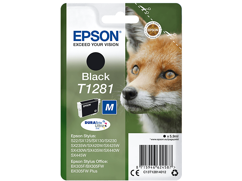 EPSON Original Tintenpatrone Schwarz (C13T12814012) von EPSON