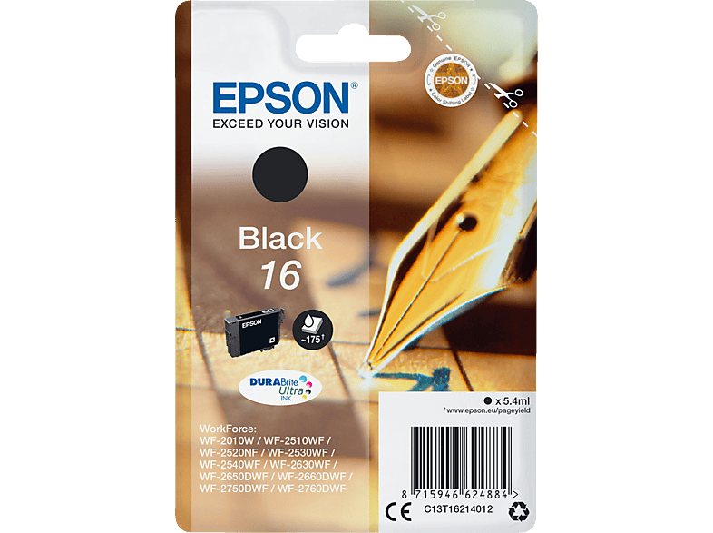 EPSON Original Tintenpatrone Schwarz (C13T16214012) von EPSON