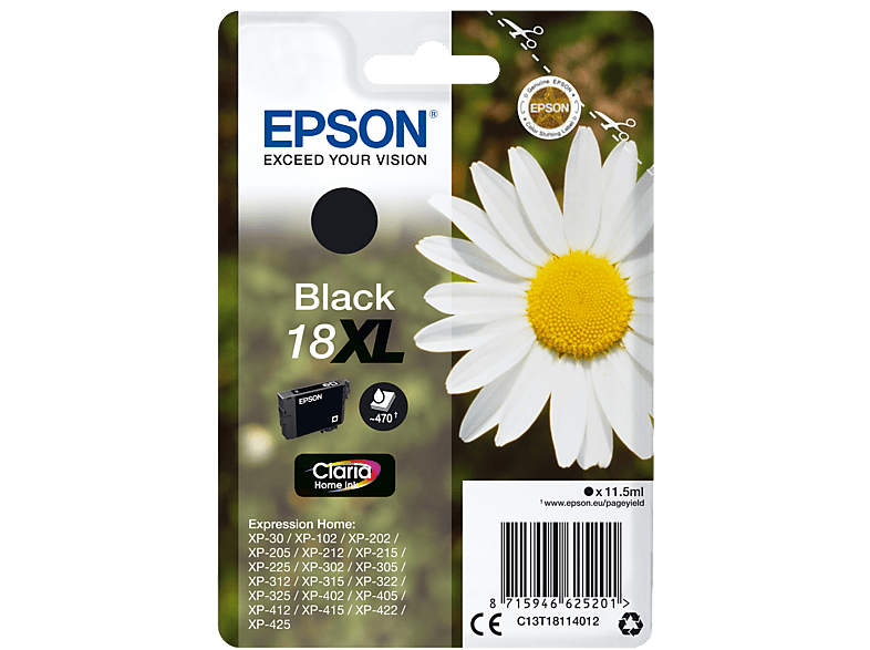 EPSON Original Tintenpatrone Schwarz (C13T18114012) von EPSON