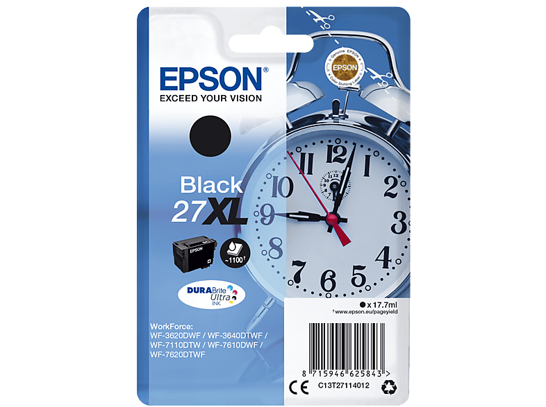 EPSON Original Tintenpatrone Schwarz (C13T27114012) von EPSON