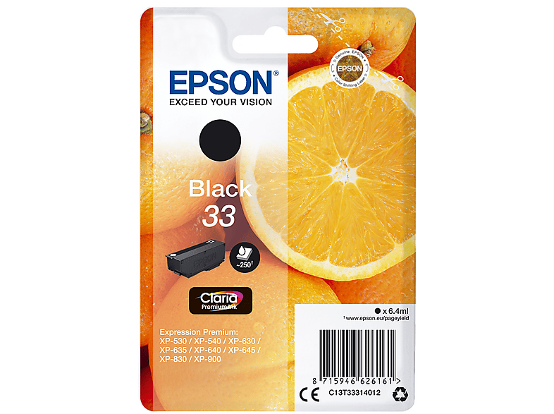 EPSON Original Tintenpatrone Schwarz (C13T33314012) von EPSON