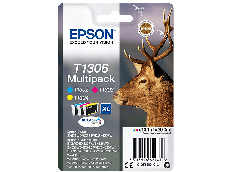 EPSON Original Tintenpatrone mehrfarbig (C13T13064012) von EPSON