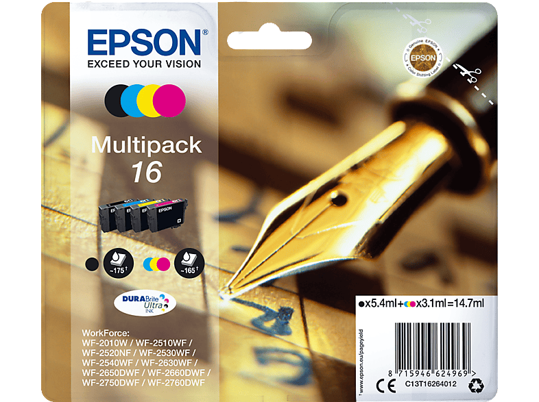 EPSON Original Tintenpatrone mehrfarbig (C13T16264012) von EPSON