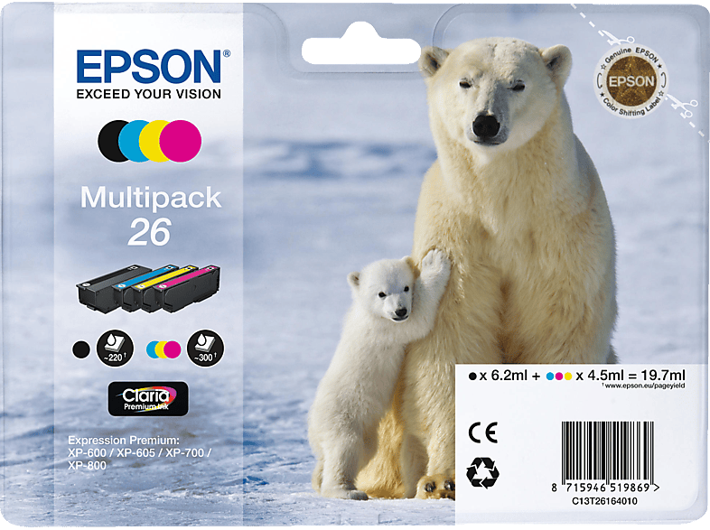 EPSON Original Tintenpatrone mehrfarbig (C13T26164010) von EPSON