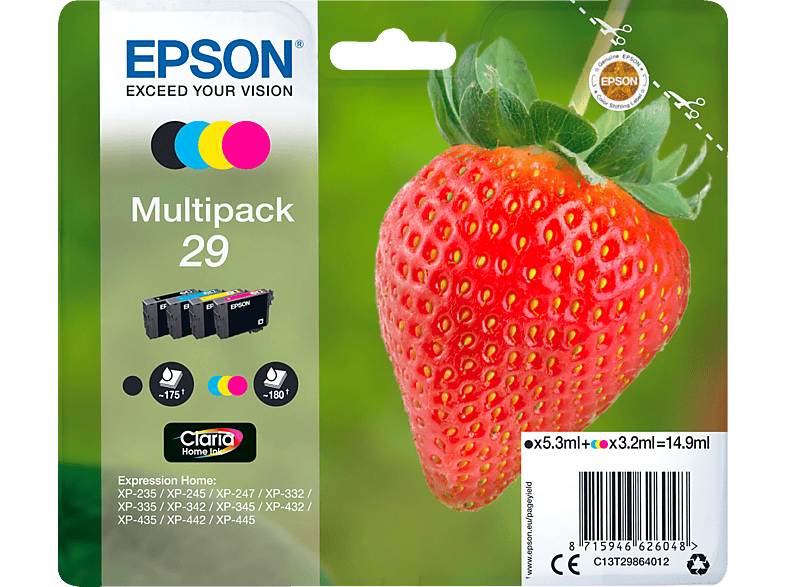 EPSON Original Tintenpatrone mehrfarbig (C13T29864012) von EPSON