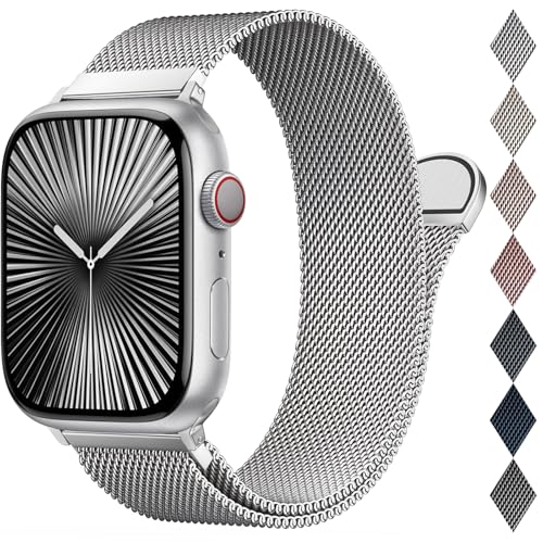 EPULY Milanaise Ersatzarmband Kompatibel mit Apple Watch Armband 46mm 45mm 44mm 42mm 49mm 41mm 40mm 38mm, Magnetische Metall Edelstahl Armbänder für iWatch Series 10 9 8 7 6 5 4 3 SE Ultra 2 1 von EPULY