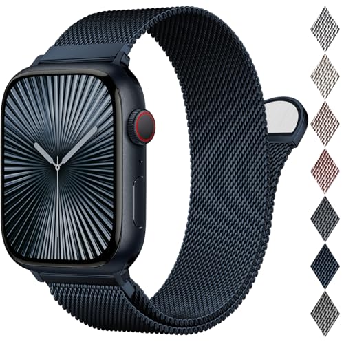 EPULY Milanaise Ersatzarmband Kompatibel mit Apple Watch Armband 46mm 45mm 44mm 42mm 49mm 41mm 40mm 38mm, Magnetische Metall Edelstahl Armbänder für iWatch Series 10 9 8 7 6 5 4 3 SE Ultra 2 1 von EPULY