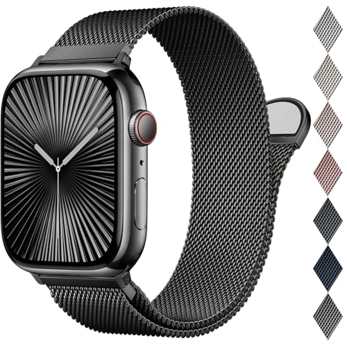 EPULY Milanaise Ersatzarmband Kompatibel mit Apple Watch Armband 46mm 45mm 44mm 42mm 49mm 41mm 40mm 38mm, Magnetische Metall Edelstahl Armbänder für iWatch Series 10 9 8 7 6 5 4 3 SE Ultra 2 1 von EPULY