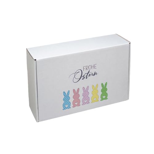 EPVerpackungen, Geschenkbox Bunte Ostern Faltschachtel, weiß, 25 Stück von EPVerpackungen