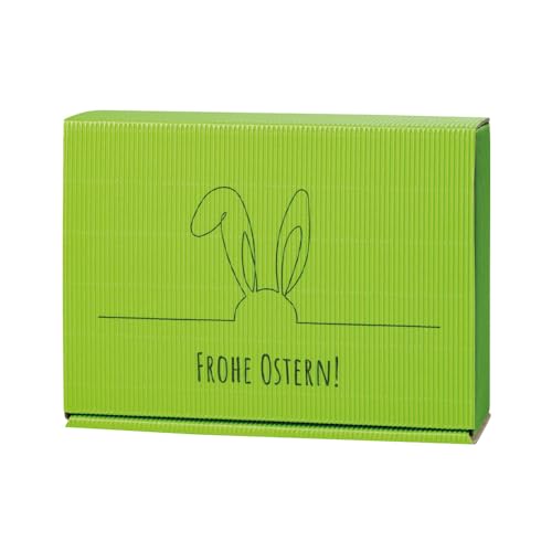 Geschenkkarton hellgrün Rabbit Frohe Ostern, 10 Stück von EPVerpackungen