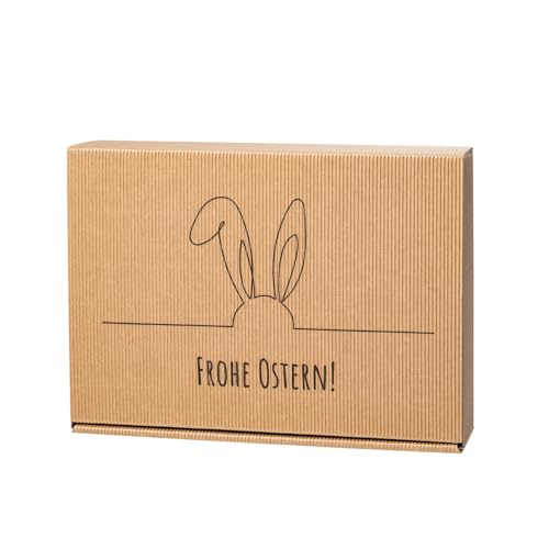Geschenkkarton natur Rabbit Frohe Ostern, 10 Stück von EPVerpackungen