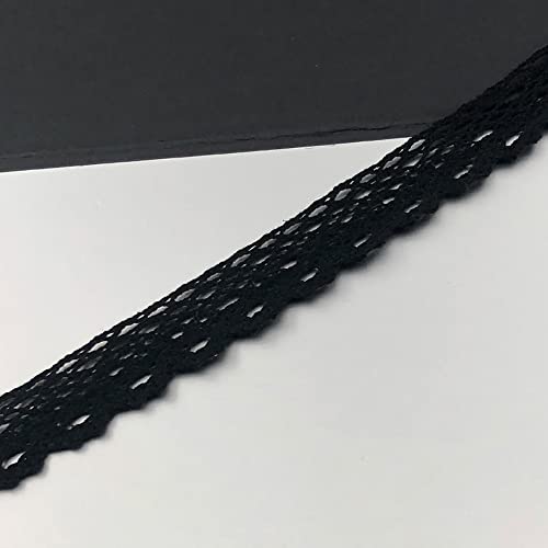 Spitzenband, dekoratives Spitzenband, 10 Yards × 3 cm Spitzenband, Vintage Spitzenbesatz, Baumwoll-Dekoband, Spitzenstoff, Spitzenbesatz(Black,20 yards) von EQEQE