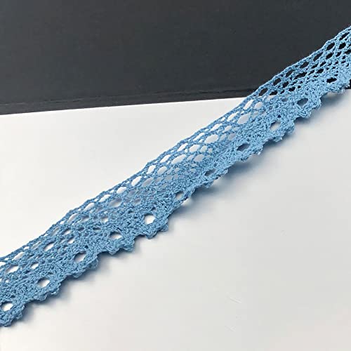 Spitzenband, dekoratives Spitzenband, 10 Yards × 3 cm Spitzenband, Vintage Spitzenbesatz, Baumwoll-Dekoband, Spitzenstoff, Spitzenbesatz(Blue,5 yards) von EQEQE