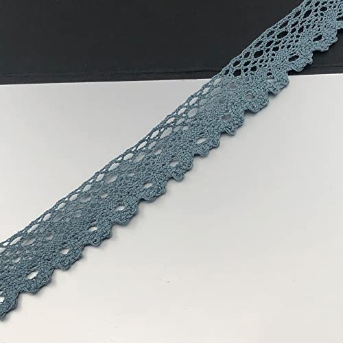 Spitzenband, dekoratives Spitzenband, 10 Yards × 3 cm Spitzenband, Vintage Spitzenbesatz, Baumwoll-Dekoband, Spitzenstoff, Spitzenbesatz(Blue/Grey,20 yards) von EQEQE