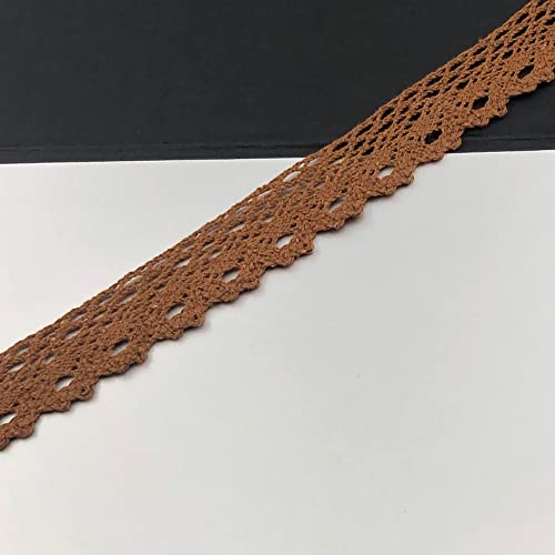 Spitzenband, dekoratives Spitzenband, 10 Yards × 3 cm Spitzenband, Vintage Spitzenbesatz, Baumwoll-Dekoband, Spitzenstoff, Spitzenbesatz(Coffee Colour,20 yards) von EQEQE