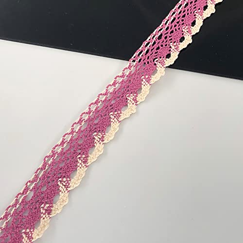 Spitzenband, dekoratives Spitzenband, 10 Yards × 3 cm Spitzenband, Vintage Spitzenbesatz, Baumwoll-Dekoband, Spitzenstoff, Spitzenbesatz(Rose Red,20 yards) von EQEQE