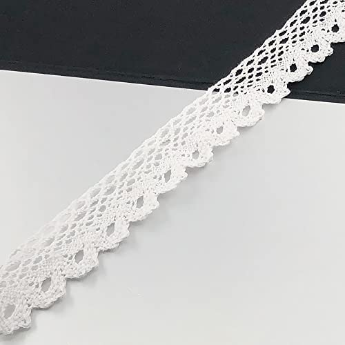 Spitzenband, dekoratives Spitzenband, 10 Yards × 3 cm Spitzenband, Vintage Spitzenbesatz, Baumwoll-Dekoband, Spitzenstoff, Spitzenbesatz(White,5 yards) von EQEQE