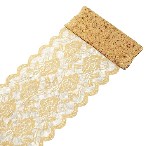Spitzenband, dekoratives Spitzenband, 4,5 m, 15 cm breit, bunte Elastizität, Spitzenbordüre, Spitzenband, Rosenblumenmuster, Spitzenbesatz, Khaki Spitzenband, dekoratives Spitzenband, 4,5 m, 15 cm breit, bunte Elastizität, Spitzenbordüre, Spitzenband, Rosenblumenmuster, Spitzenbesatz, Khaki von EQEQE