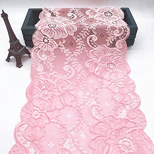 Spitzenband, dekoratives Spitzenband, 5 Yards 18 cm breites Spitzenband Vintage Spitzenbordüre weiße Spitzenbesatz for Basteln for Nähen Basteln(Pink,2 Yards) von EQEQE